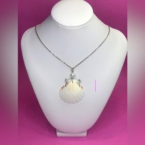 Pick 1 NWT Handmade & carved Clam shell mermaid siren necklace